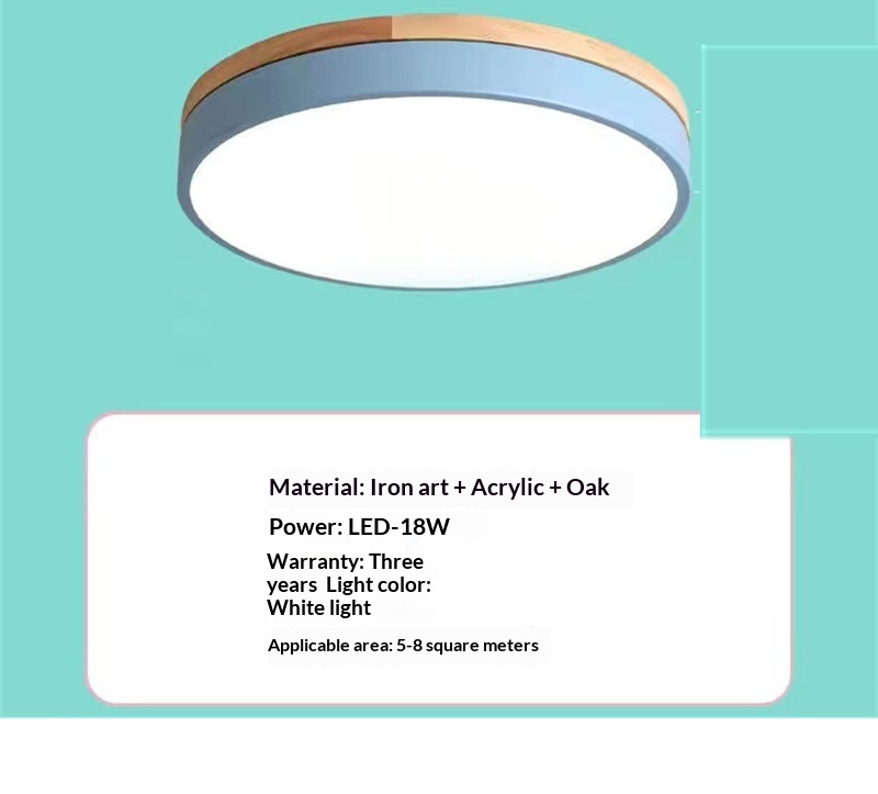 Nordic Simple Macaron Base Wood Round Ceiling Light