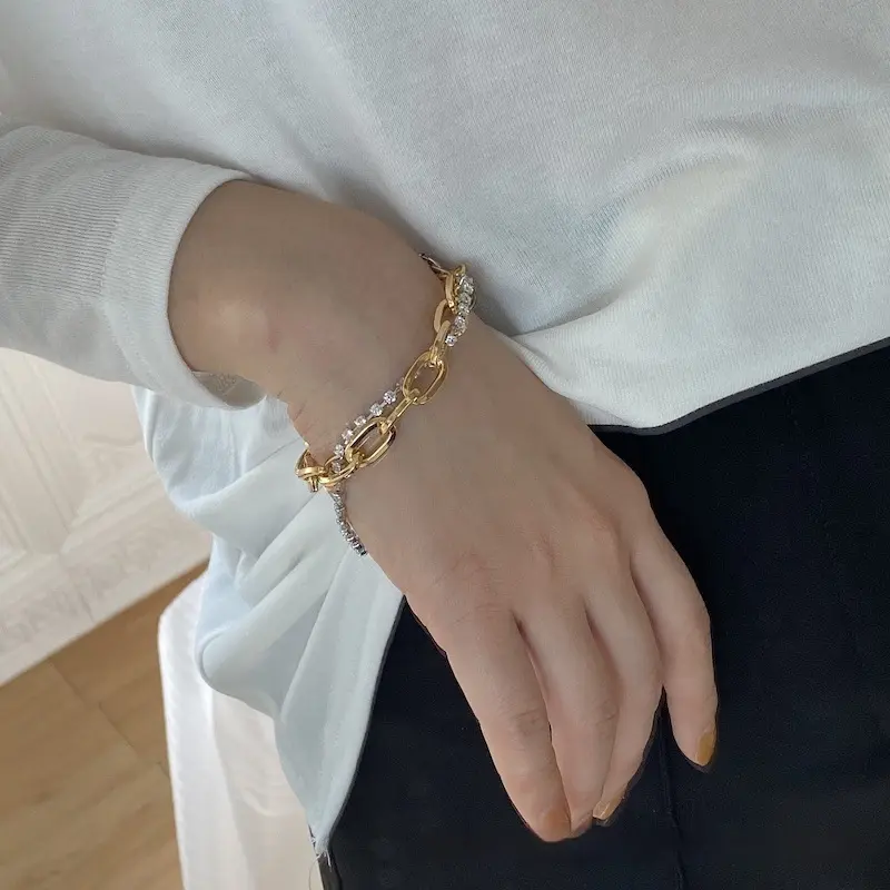 Fashion Two-tone Double Layer Bracelet For Women
