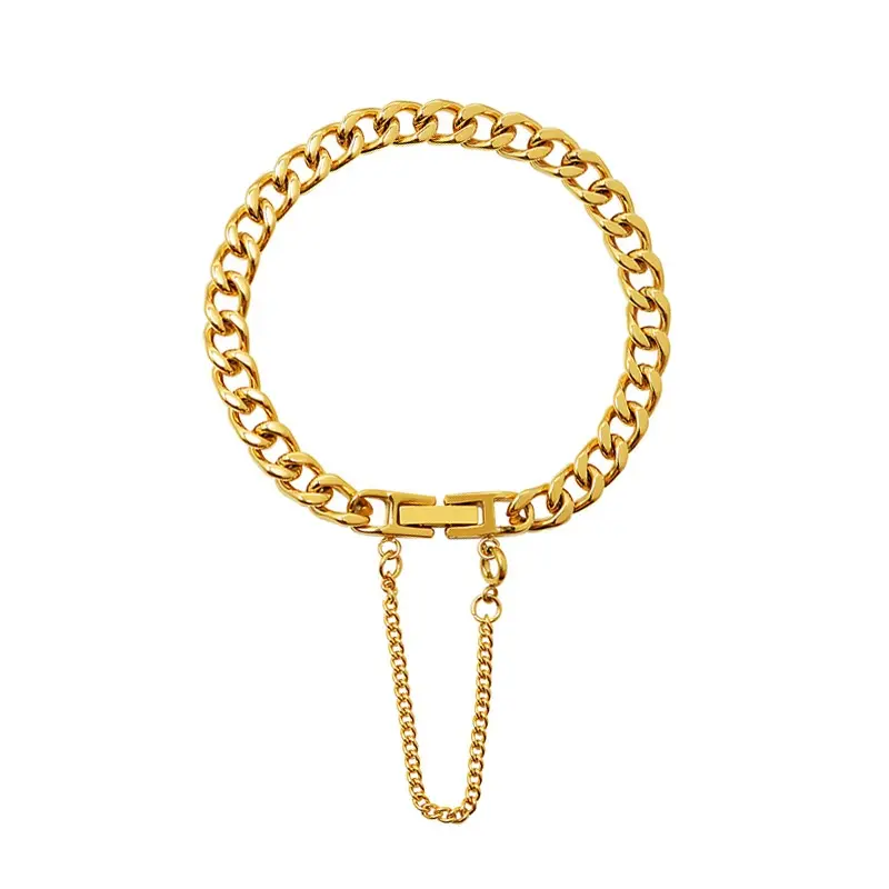 Fashion Tassel Buckle Thick Chain Bracelet For Women