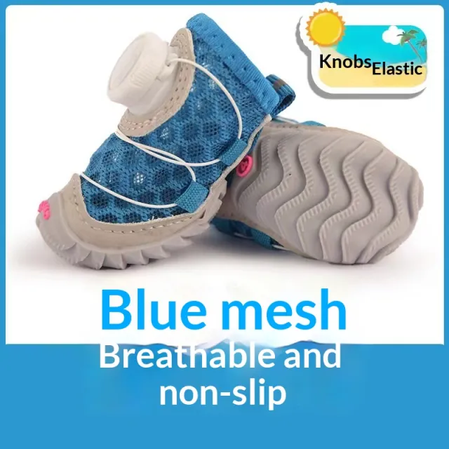 Dog Shoes Dog Shoes Soft Bottom Thin Small Dog Dog Shoes Blue - Shop at LoveMi