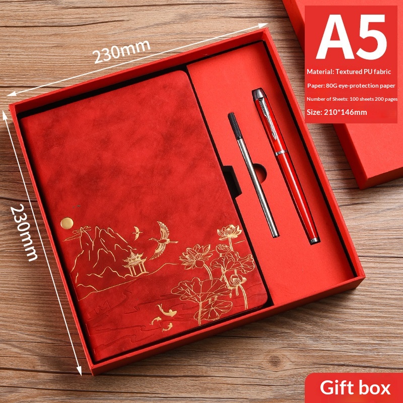 Vintage Chinese Style Business Office Stationery A5 Notebook Gift Box Set - Image 3
