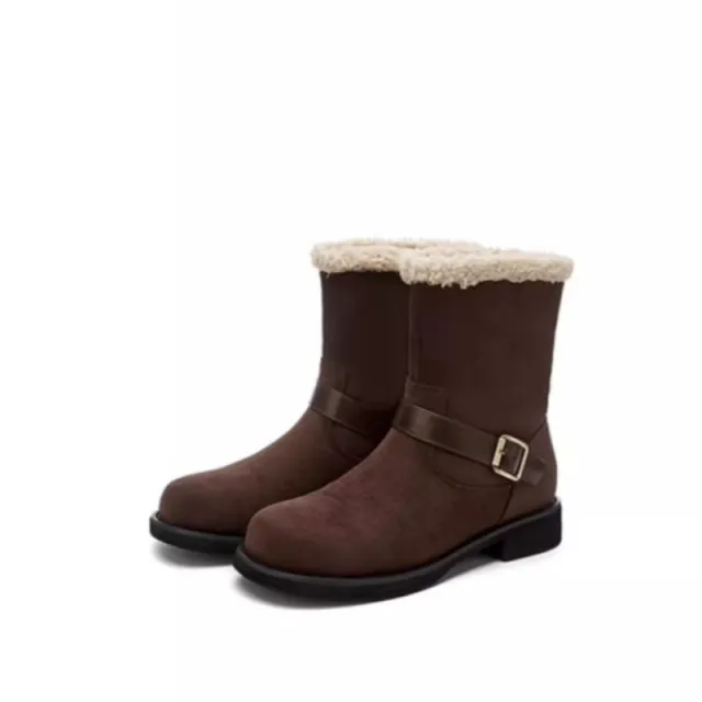 Autumn New Soft Suede Ankle Boots Slim Boots Fashion Versatile Brown - Shop at LoveMi