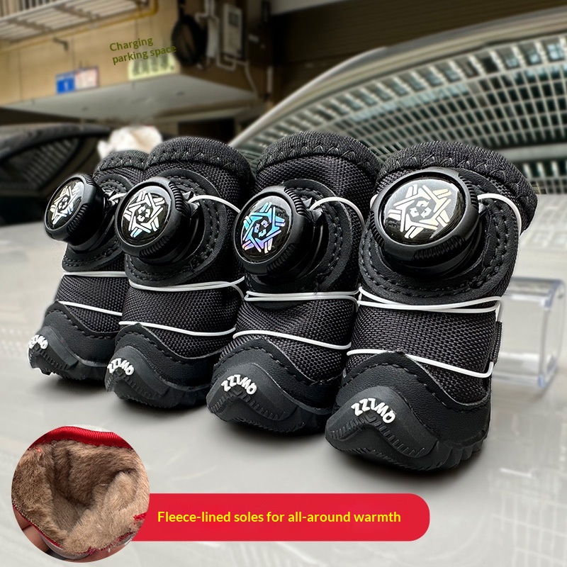 Dog Shoes For Fall And Winter Padded With Cotton And Featuring Buttons