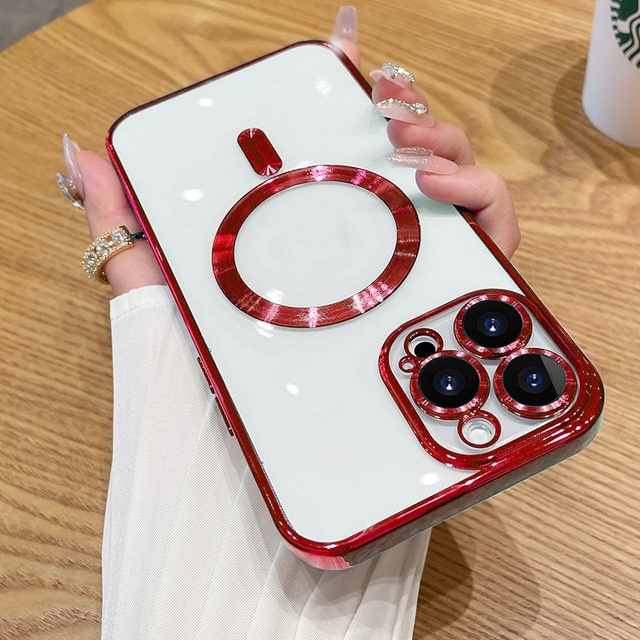 Magnetic Phone Case With Electroplated Transparent Lens Cover - Image 3