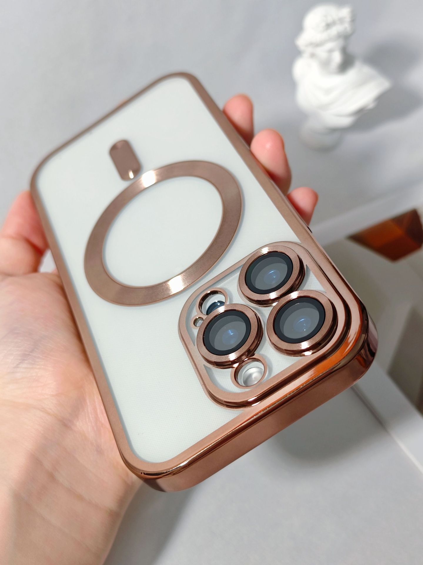 Magnetic Phone Case With Electroplated Transparent Lens Cover - Image 5