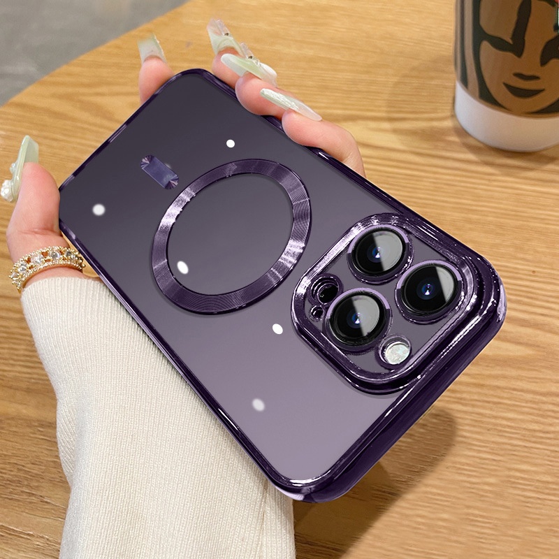 Magnetic Phone Case With Electroplated Transparent Lens Cover - Image 8