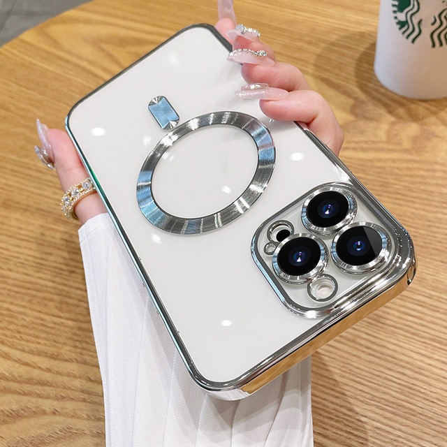 Magnetic Phone Case With Electroplated Transparent Lens Cover - Image 10
