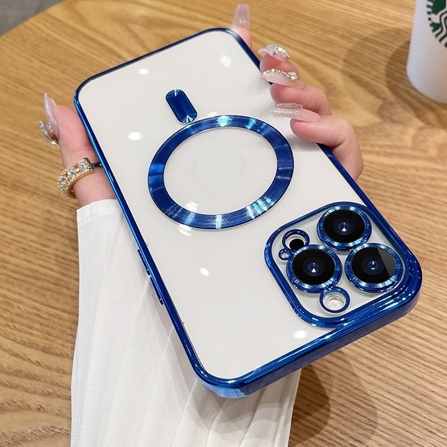 Magnetic Phone Case With Electroplated Transparent Lens Cover - Image 11