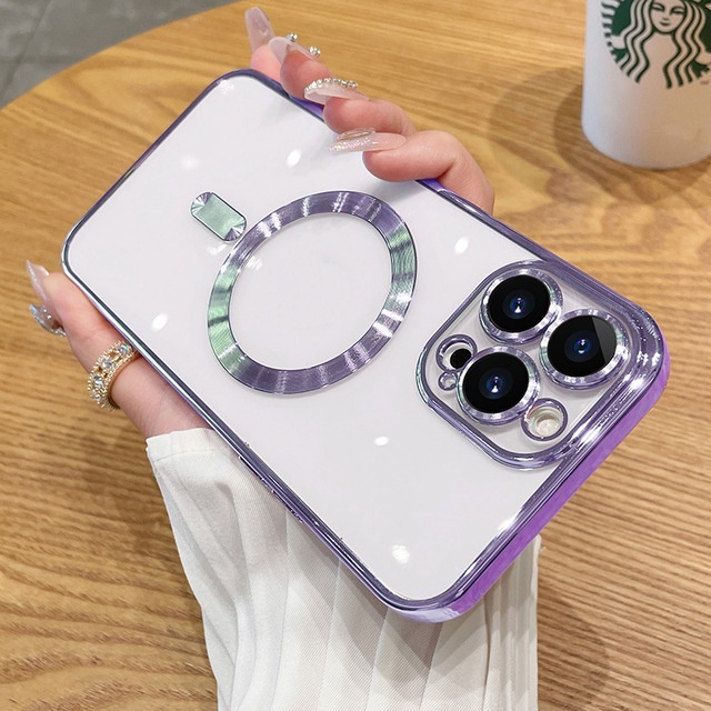 Magnetic Phone Case With Electroplated Transparent Lens Cover - Image 4