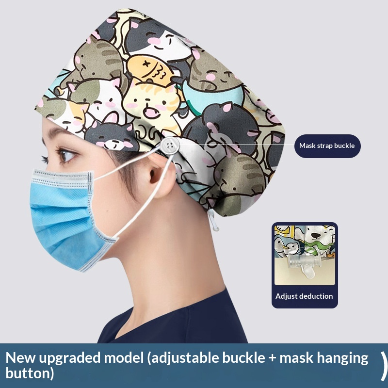 Multicolor Cartoon Nurse Hat Doctor Anti-hair Loss