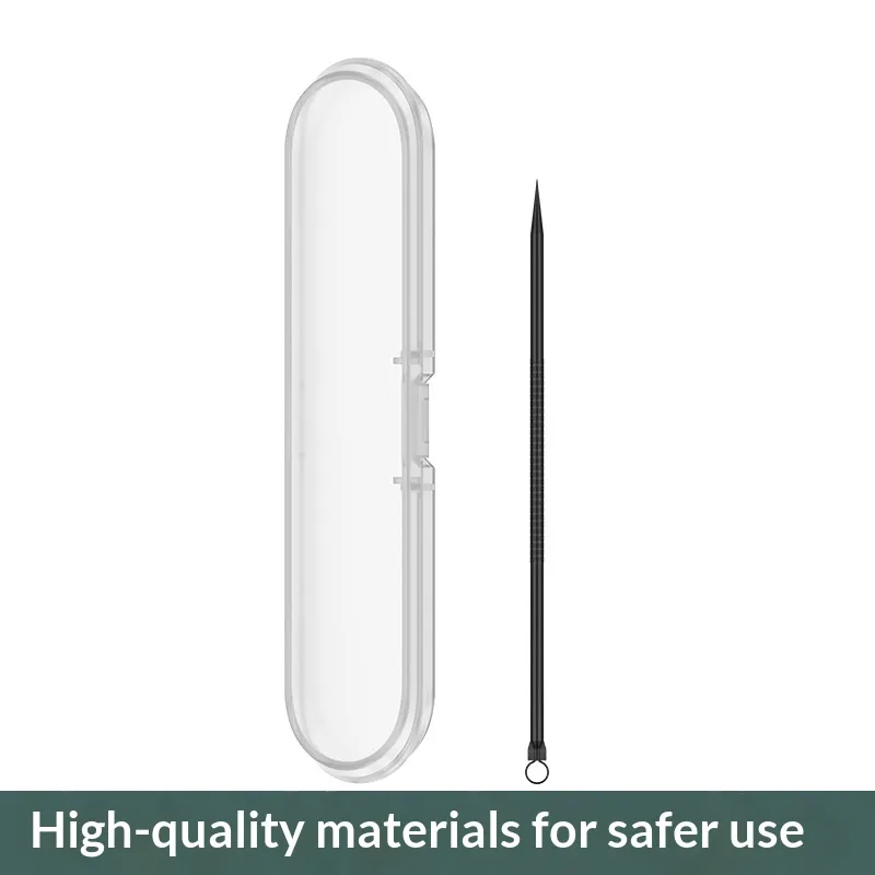 Black Beauty Salon Ultra Fine Tweezers Face Cell Clipper - Black Straight Pin