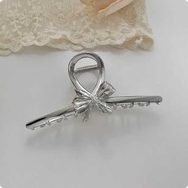 Large Hair Volume Women Back Hair Clip Shark Clip Hair Accessory Hair Claw Liquid Bow Clamp 2 - Shop at LoveMi