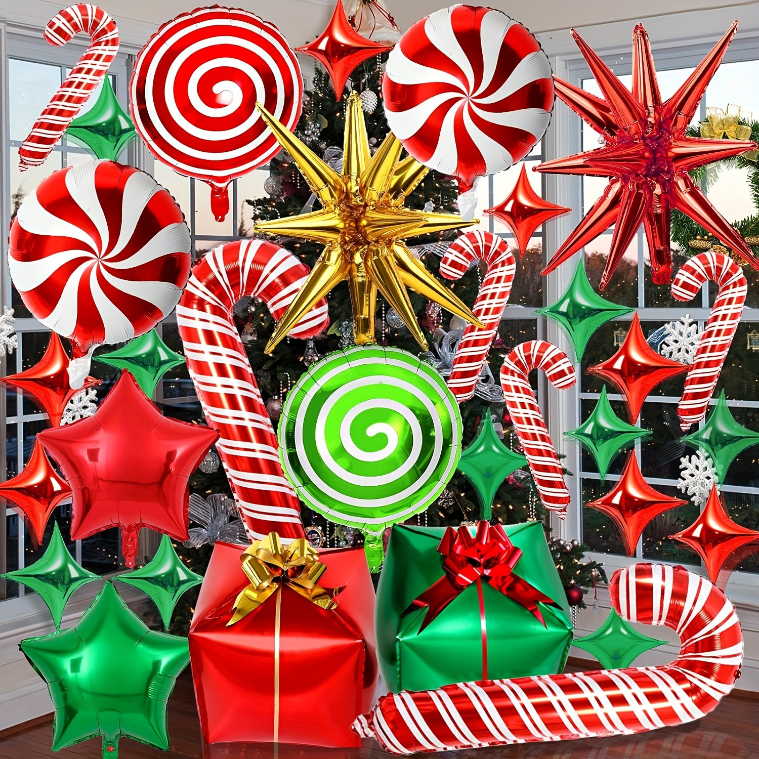 Candy Christmas Theme Decorative Balloon Set