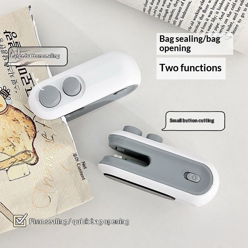 Mini 2 In 1 Sealer Heat Sealer Bag Opening Machine For Snacks Home USB Sealer Vacuum Sealer Snacks Plastic Bag Heat Sealer - Image 2