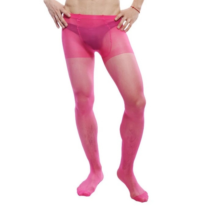 Men's Colorful Silky Tights Sheer Pantyhose