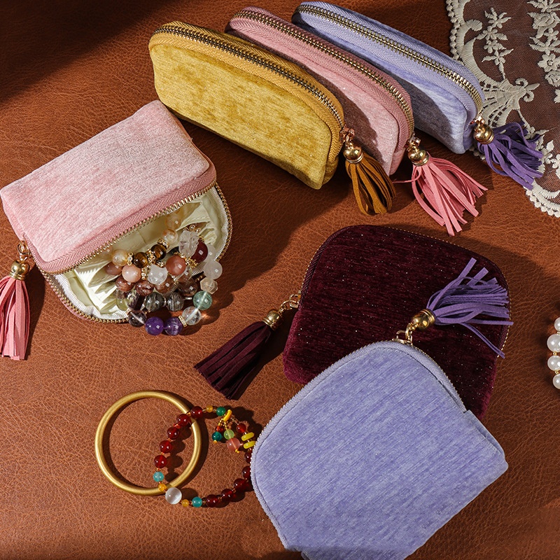 Tassel-handheld Bead Organizer Bag Crystal Collectible Ornaments Pearl Bracelet