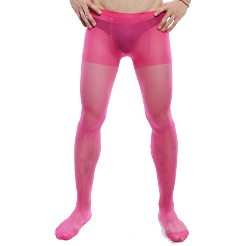 Men's Colorful Silky Tights Sheer Pantyhose 3