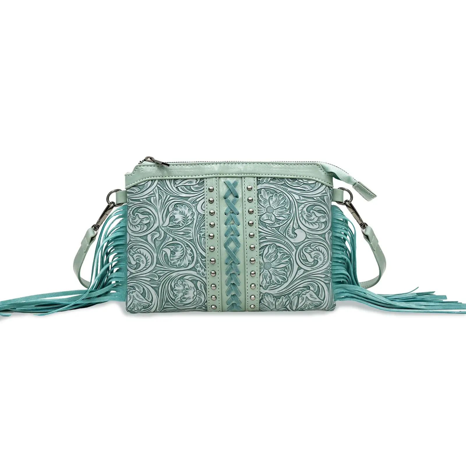 Bohemian-style Tassel Crossbody PU Leather Printed Women's Bag