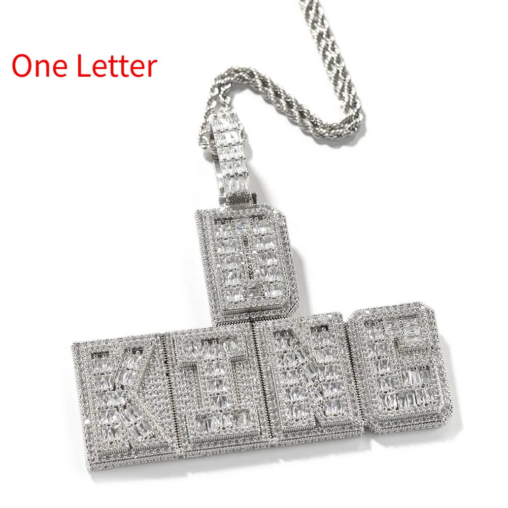 Hip-hop Copper Letter Necklace Customisable - Silver
