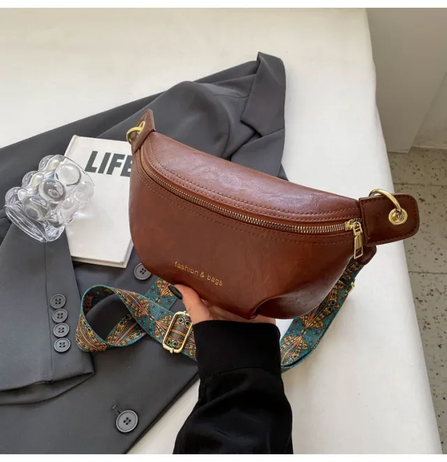 Women's Instagram style Minimalist Versatile Chest Bag Coffee - Shop at LoveMi