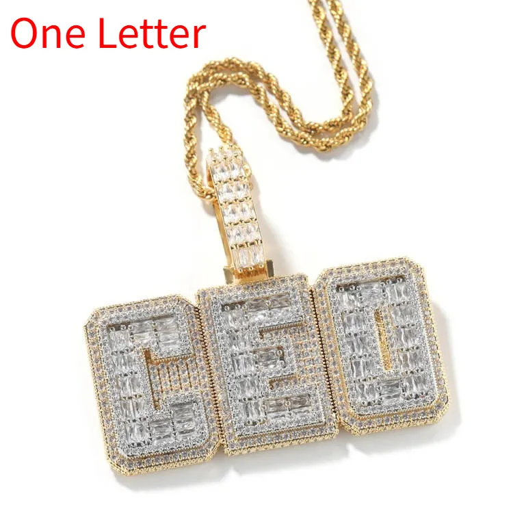 Hip-hop Copper Letter Necklace Customizable - Gold Silver
