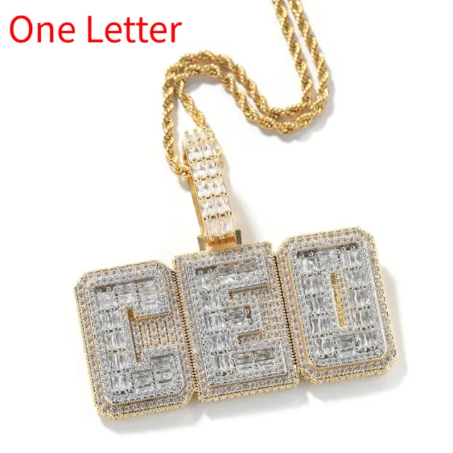 Hip hop Copper Letter Necklace Customizable Gold Silver - Shop at LoveMi