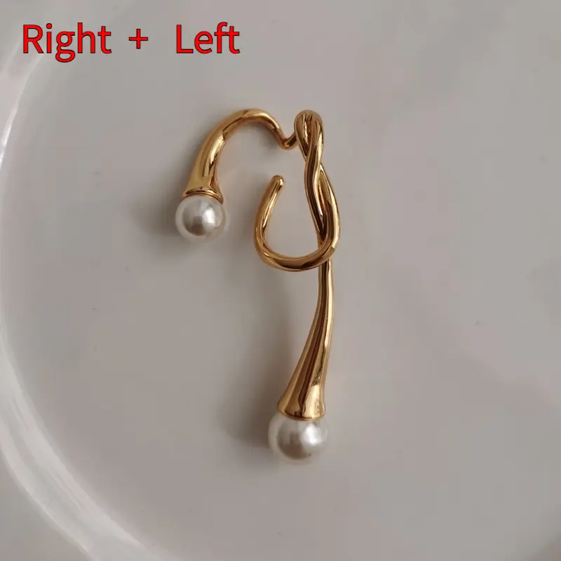 European and American pearl ear clip female irregular ear hook