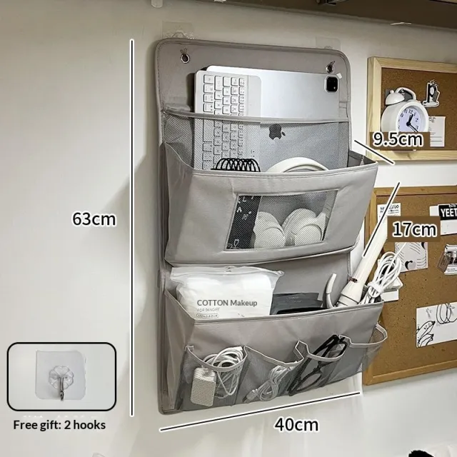 Simple Solid Color Household Wardrobe Hanging Storage Bag Gray - Shop at LoveMi