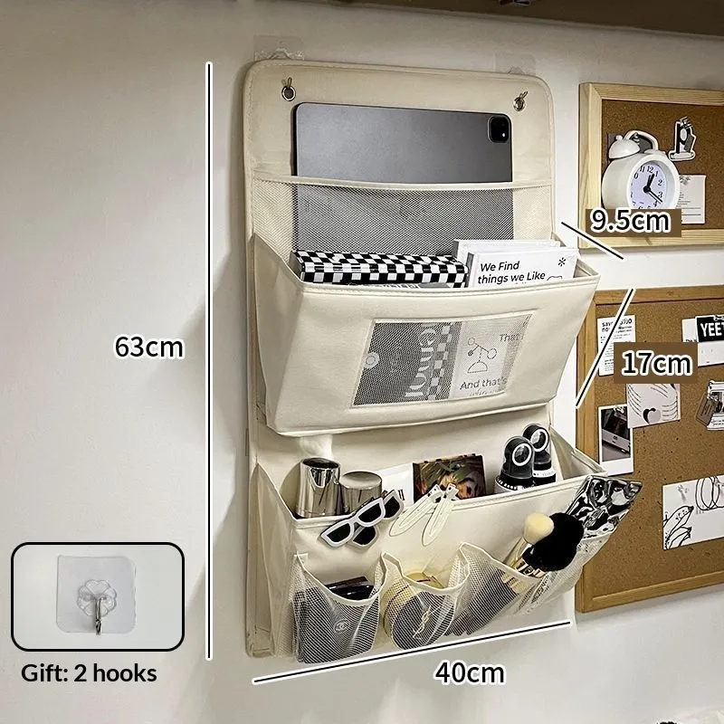 Simple Solid-Colour Household Wardrobe Hanging Storage Bag - Beige