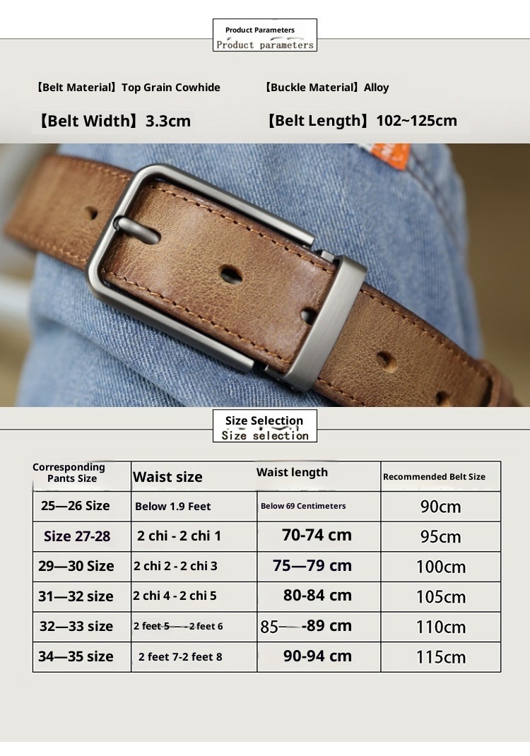 Men's Vintage Genuine Leather Belt With Pin Buckle 21 7b7d062a b377 43d9 b84a 14aa4b41596f trans