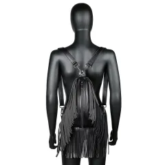 Outdoor Fashionable Tassel Backpack Wallet - Black - View 1