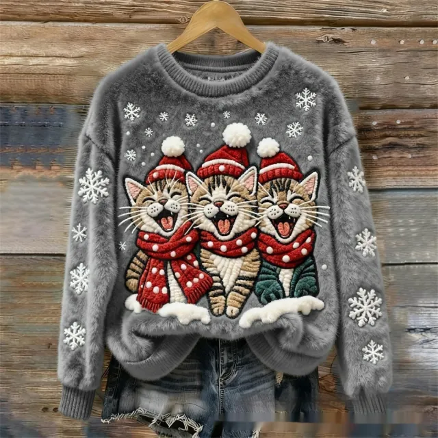 Christmas themed 3D Digital print Hoodie Gray Black Line E139 - Shop at LoveMi