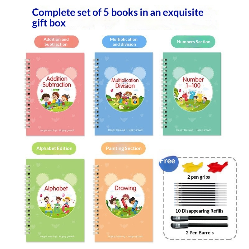 All-English Children's Hard-Pen Calligraphy Practice Workbook Gift Box