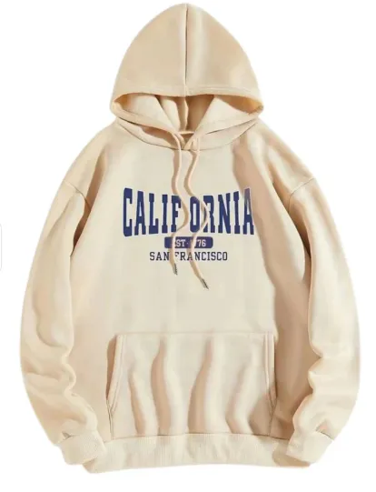 Women's Casual Sporty Hooded Sweatshirt Apricot - Shop at LoveMi