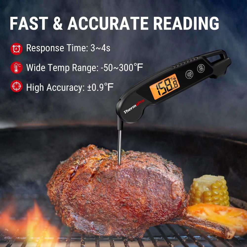 Folding Waterproof Barbecue Thermometer Kitchen Electronic Food Thermometer - Image 1