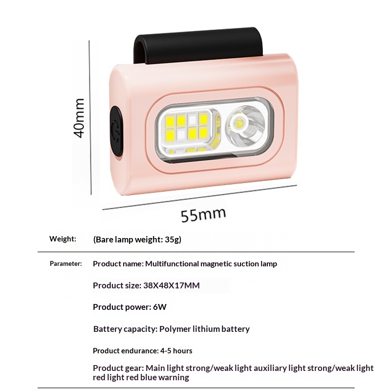 Portable Red-Light Silicone Magnetic Chest Lamp For Night Running