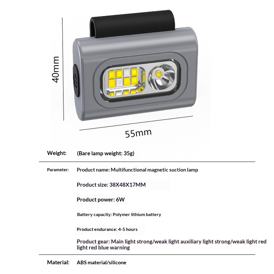 Portable Red-Light Silicone Magnetic Chest Lamp For Night Running