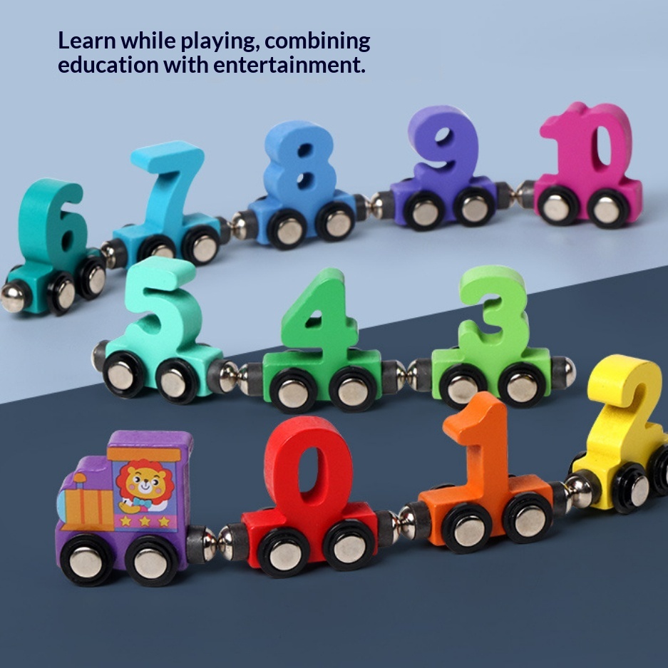 Children's Educational Magnetic Digital Train Toy