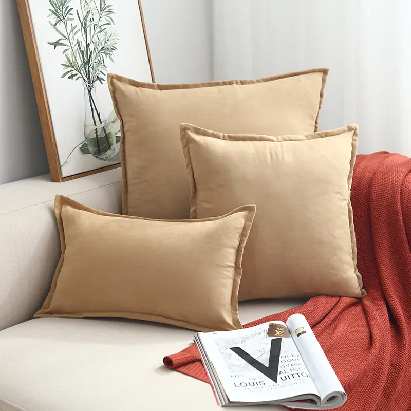 Sofa Throw Pillow With Ruffled Nordic Style Minimalist Luxury Square Pillowcase