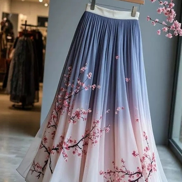 Women's Chinese-style Printed Skirt