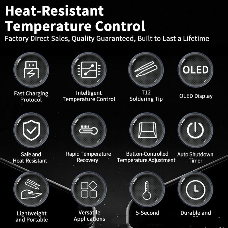 Smart Constant-Temperature Soldering Iron High-Power 96W Compact Soldering Pen