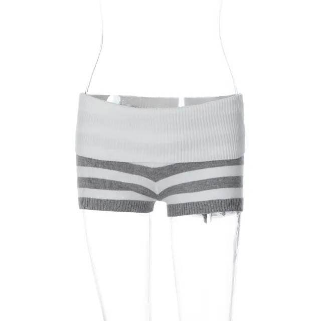 Design focused Relaxed style Striped Off shoulder Long sleeve Knit Sweater Trousers S - Shop at LoveMi