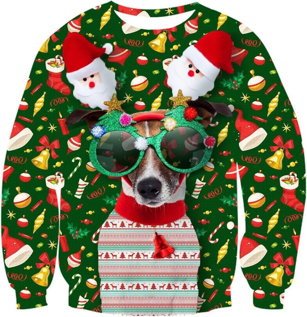 Crewneck Hoodie Sweatshirt With 3D Printed Graphic And Long Sleeves - 3E 606U1