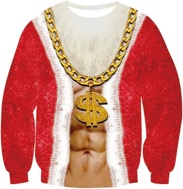 Crewneck Hoodie Sweatshirt With 3D Printed Graphic And Long Sleeves 3E 606U0 M - Shop at LoveMi