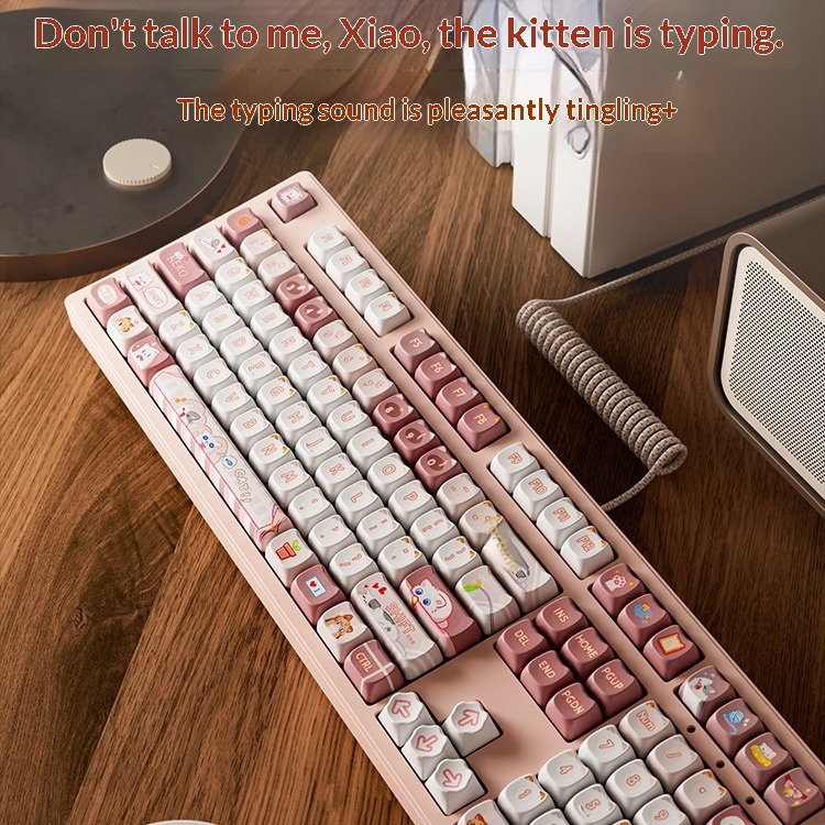 MT87 Wireless Bluetooth Triple-Mode Cat Mechanical Keyboard
