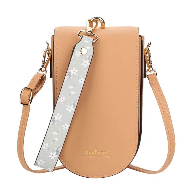 Women's Solid color Crossbody Phone Bag Brown - Shop at LoveMi