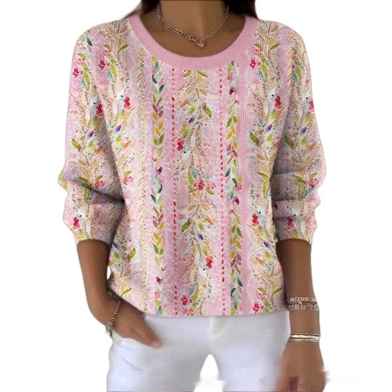 Women's Round-Neck Casual Commuter Sweater - Dynwy91 06