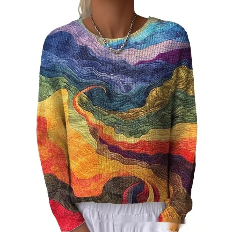 Women's Round-Neck Casual Commuter Sweater - Dynwy91 11-3Xl