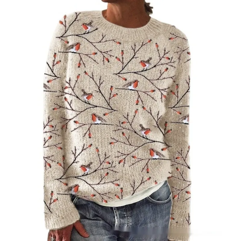 Women's Round-Neck Casual Commuter Sweater - Dynwy91 02-3Xl