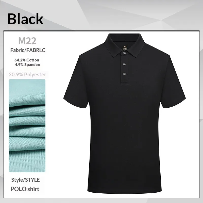 High-end Mercerized Cotton Polo Shirts For Summer - Black